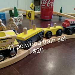 41 PC Wood Train Set