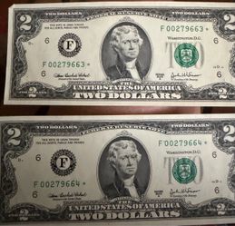Pair of Consecutive $2 Star Notes – Series 2003A (Crisp Uncirculated)