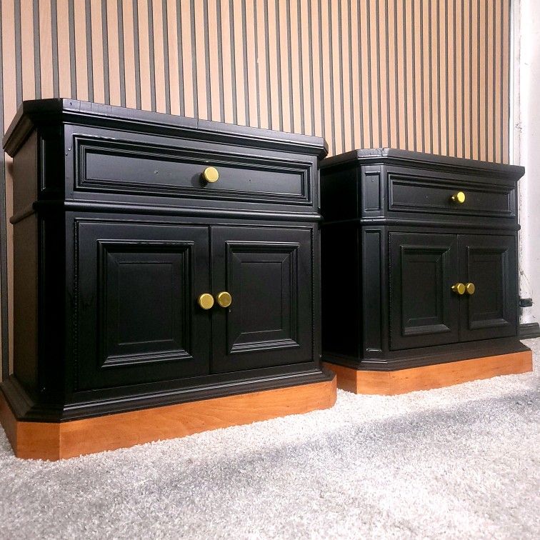Twin Black Nightstands (Will Deliver)