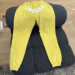 Yellow Sp5der Sweats Size M