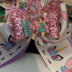 Unicorn Clay Hair Bows