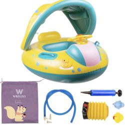 Baby pool float with canopy