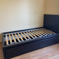 Twin Bed frame With Drawers