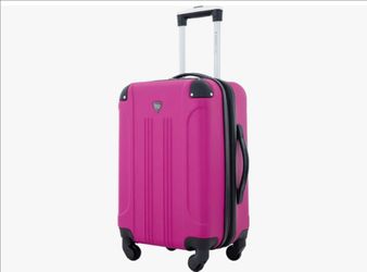 Travelers Club Chicago Hardside Expandable Spinner Luggage, Fuchsia, 22" Carry-On