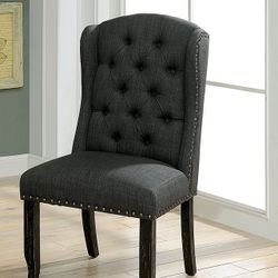 Brand New Gray  Wingback Chair Set Of 2 