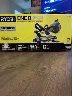Ryobi 18v  Brushless 10” sliding compound miter saw (Tool only)