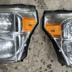 Headlights PAIR - 2011-2016 Ford F250 F350 F450 F550 Super Duty SD Headlights Lamps - Preow