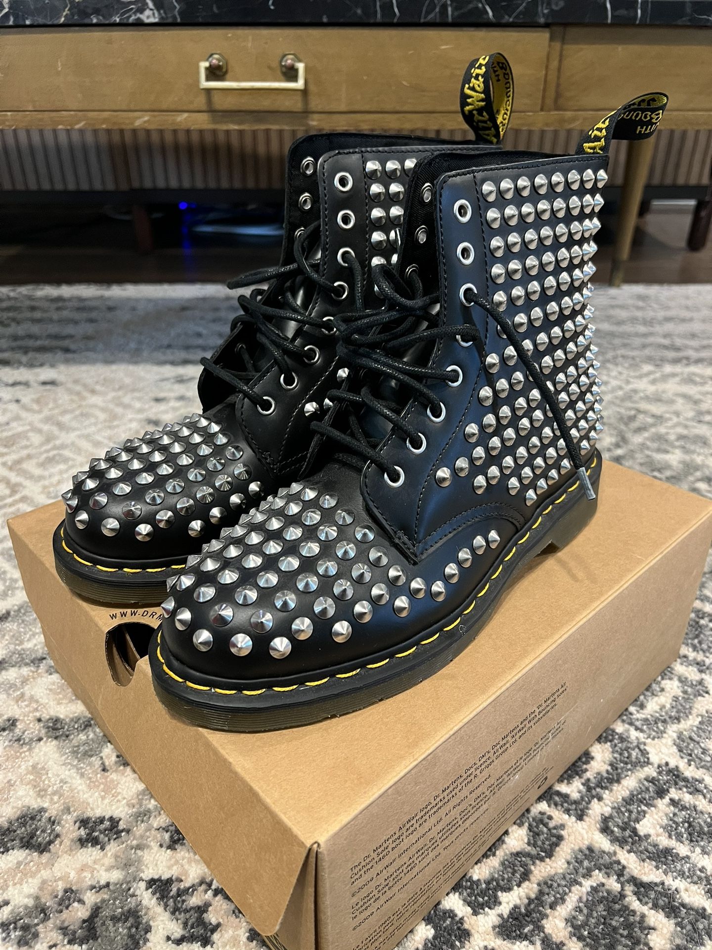 Dr. Martens 1460 Spike Black Silver Combat Boots Size 10 Men 12 Women for Sale in Bellaire TX OfferUp