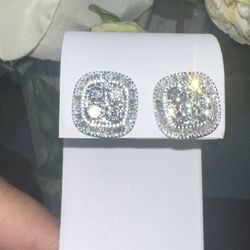 Mega Round Diamond Cluster Earrings 
