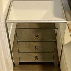 Mirrored Accent Table W/ 3 Drawers