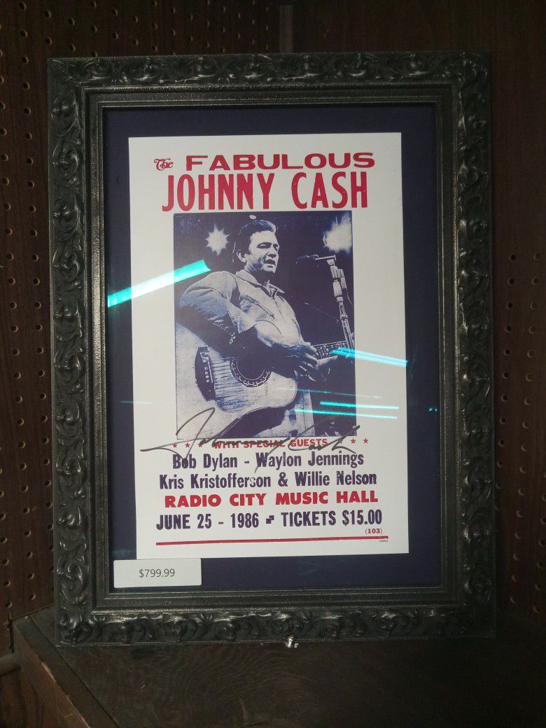 Signed Johnny Cash Poster