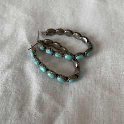 Turquoise earrings with sterling silver