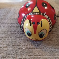 Vintage 1960s Haji Ladybug Wind-up Toy