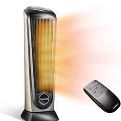 Lasko Oscillating Ceramic Tower Space Heater for Home with Adjustable Thermostat, Timer and Remote Control, 22.5 Inches, Grey/Black, 1500W, 751320