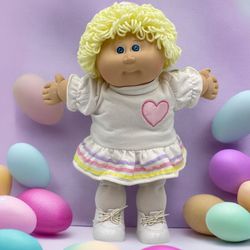 VTG  Blonde Hair & Blue Eyes CABBAGE PATCH KIDS DOLL Signed Dimples 1(contact info removed)