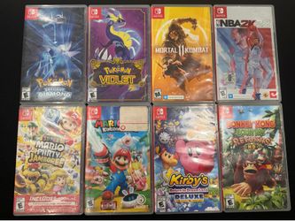 NINTENDO SWITCH GAME (LOT Of 8) CASES AND MANUALS INCLUDED (MARIO POKÉMON KIRBY)