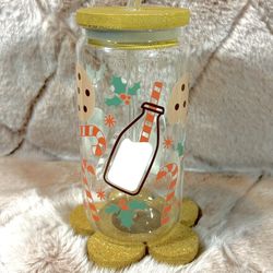 16oz Beer Can Glass Cup Christmas 