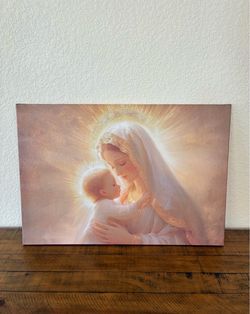 Virgin Mary and Baby Jesus Canvas Wall Art