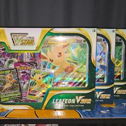 Pokemon Special Collection Boxes: 2 Leafeon Vstar And 1 Glaceon Vstar Box