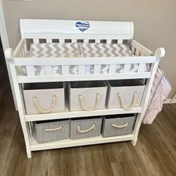 Baby Changing Table With Storage Boxes 