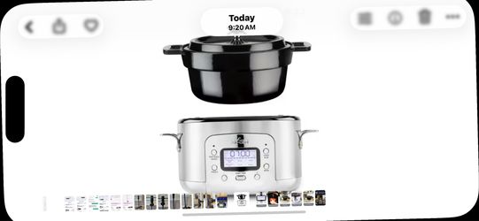 All-Clad 5 Quart 6-in-1 Electric Slow Cooker with Stainless Steel and Cast Iron, 1200W - Black Enamel Crock