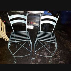 Two Metal Hi Chairs Set In Great Condition 