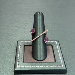 Double drip sapphire and diamond ring