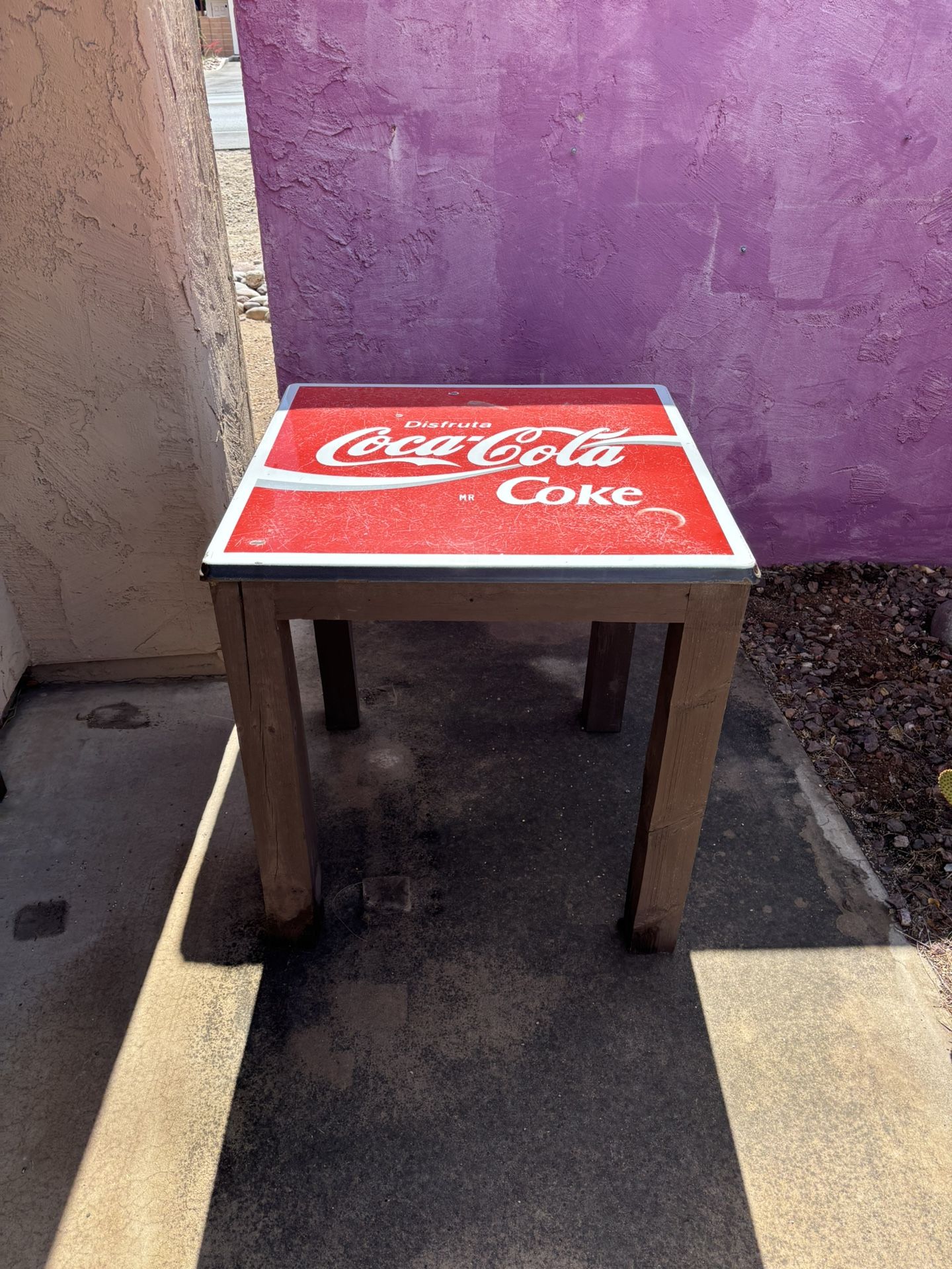 Coca Cola Table 29” W X 29” D X 31” H