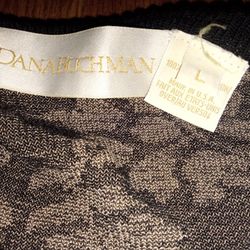 Dana Buchman Black And White Floral Cardigan Size L