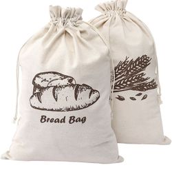 Linen Bread Bags, Pack of 4 Large and Extra Large Natural Unbleached Bread  Bags, Reusable Drawstring Bag for Loaf, Homemade Artisan Bread Storage