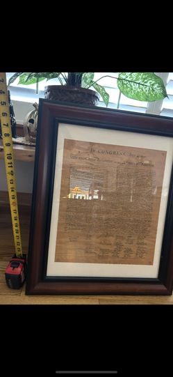 Declaration Of Independence Framed