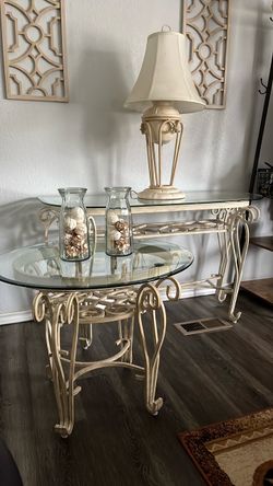 Glass Entry table and side table set