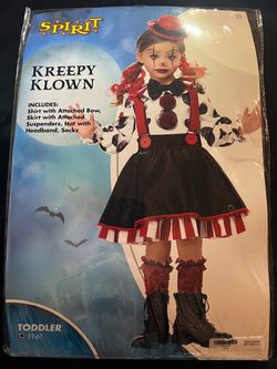 Spirit Kreepy Klown Toddler Halloween Costume 5T-6T