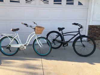 His and hers Schwinn cruisers His and hers Schwinn cruisers