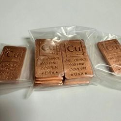 20 1oz Copper Bars .999 Cu 