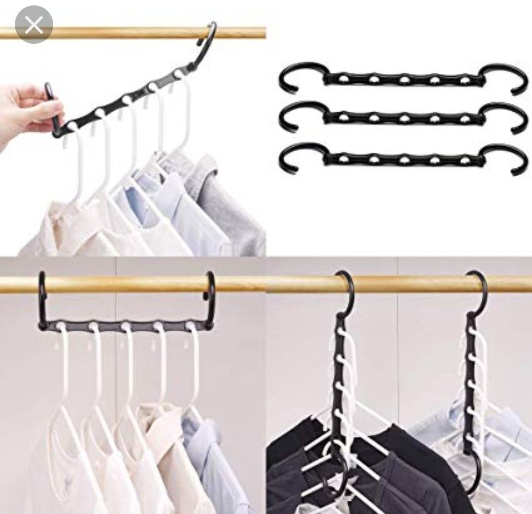 Space saving closet organizing hangers