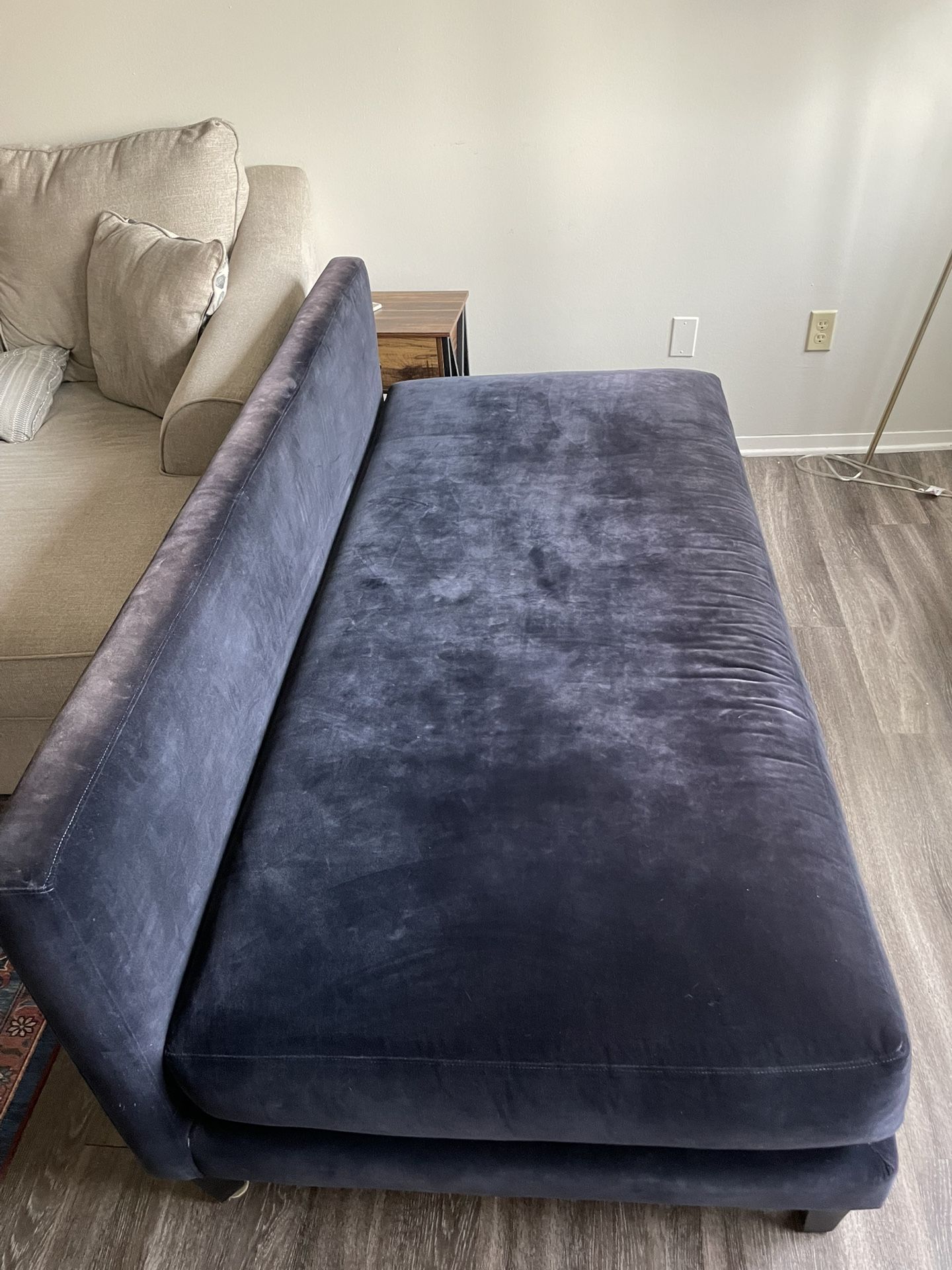 Navy blue velvet Couch