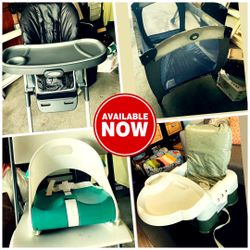 Baby Gear — High Chairs, Booster Seats, Play Yard / Pack N’ Play , Bouncy Seat, Lounger & Bath 
