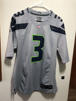 Nike NFL Authentic On-Field Seattle Seahawks #3 Wilson Gray Blue Size Small 