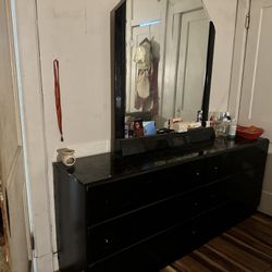 All Black Dresser Mirror Included