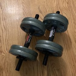 Adjustable Dumbbells 46 Lbs (total) with spinlock Handles