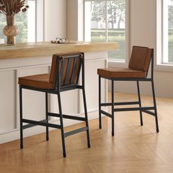 mopio Odelia Counter Stools, Kitchen Counter Height Stool Chair with Backrest, Footrest, Sturdy BIFMA-Certified Rust-Free Metal Frame, Removable Cushi