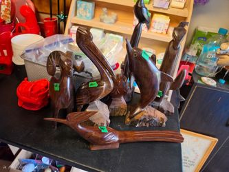 Vintage hard Wood Sculpted animals $10 ea