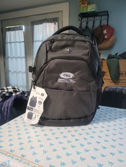 Swiss Digital Design Backpack with Tags
