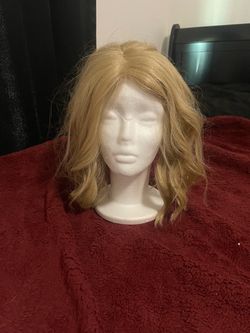 blonde, real hair wig