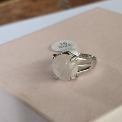 ROSE QUARTZ  POLISHED  NEW SIZE  6 LADIES TITANIUM FOREVER WEAR SILVER RING 