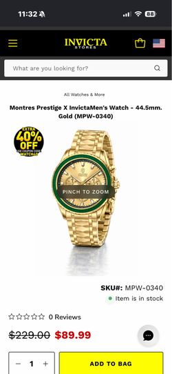 Montres Prestige X InvictaMen's Watch
