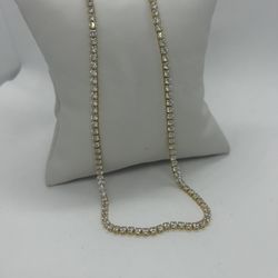 Necklace Tennis 14k Yellow Gold Cz