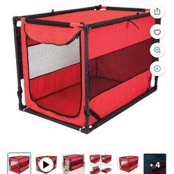 Large Portable Dog Kennel Red Vibrant Life
