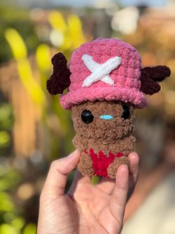 Crochet One Piece Chopper the Blue Nose Reindeer plushie